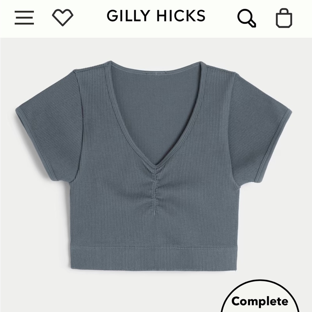 Hollister Gilly Hicks ribbed cinched crop top. Size XS.NWOT